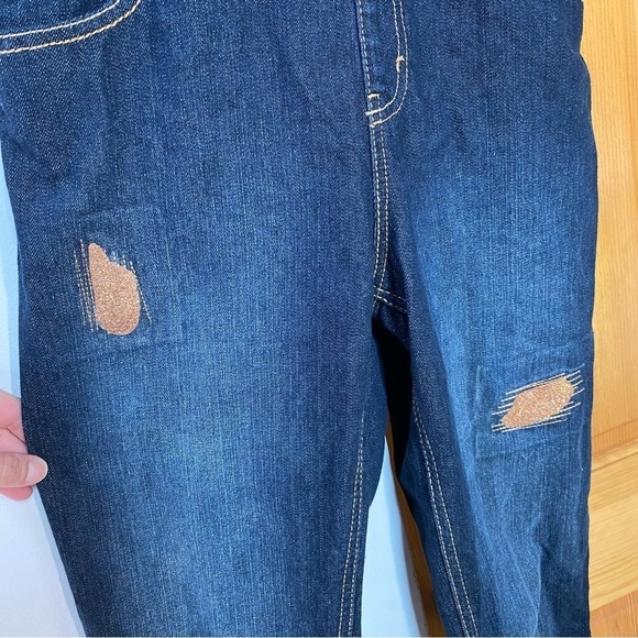 Jordache Girls Overall Gold Patch Blue Size XL (14/16) - Picture 6 of 14